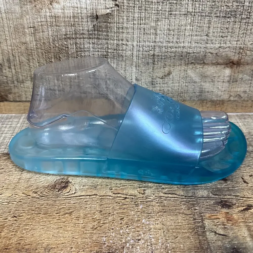 NEW Coach Ulyssa Rubber Slide Clear Jelly Sandals Sea Mist Blue Size 8 - Picture 7 of 13